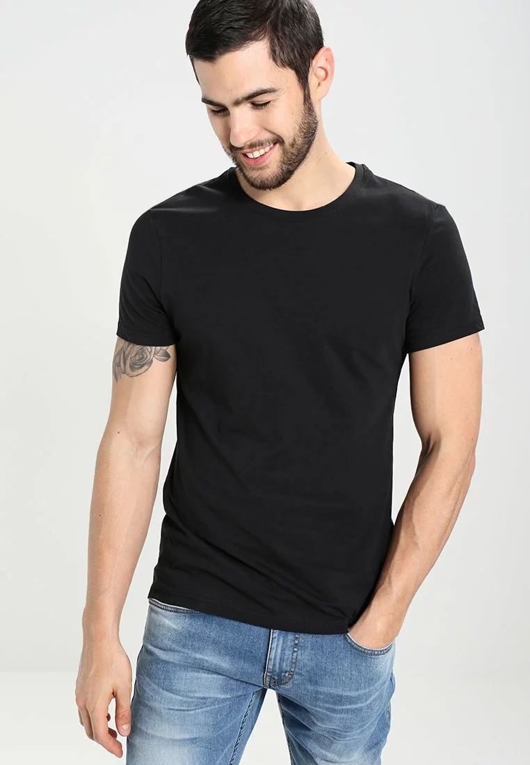 Pier One Uomo 2 PACK - T-shirt Basic - Black 4 Pier One Uomo 2 PACK - T-shirt Basic - Black - immagine 2