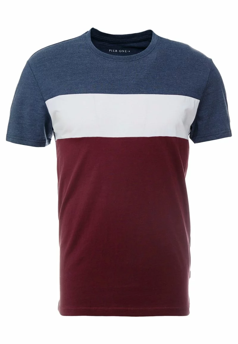 Pier One Uomo T-shirt Con Stampa - Bordeaux / Dark Blue 7 Pier One Uomo T-shirt Con Stampa - Bordeaux / Dark Blue - immagine 5