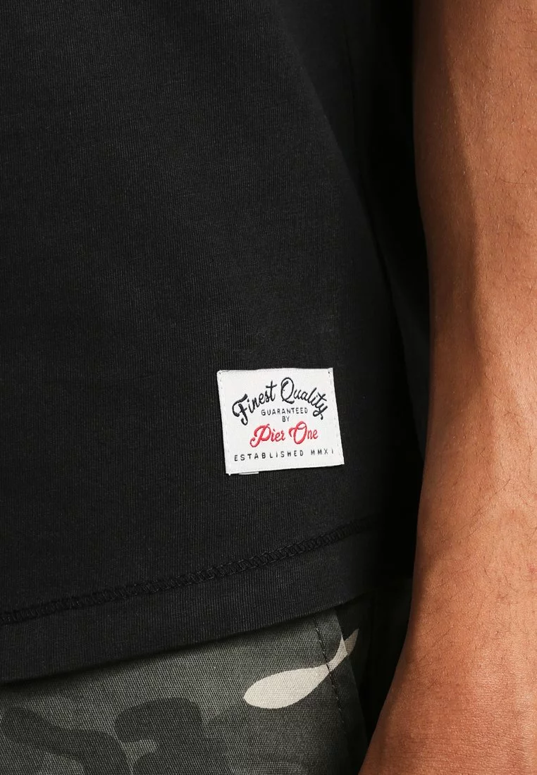 Pier One Uomo T-shirt Basic - Black 6 Pier One Uomo T-shirt Basic - Black - immagine 4