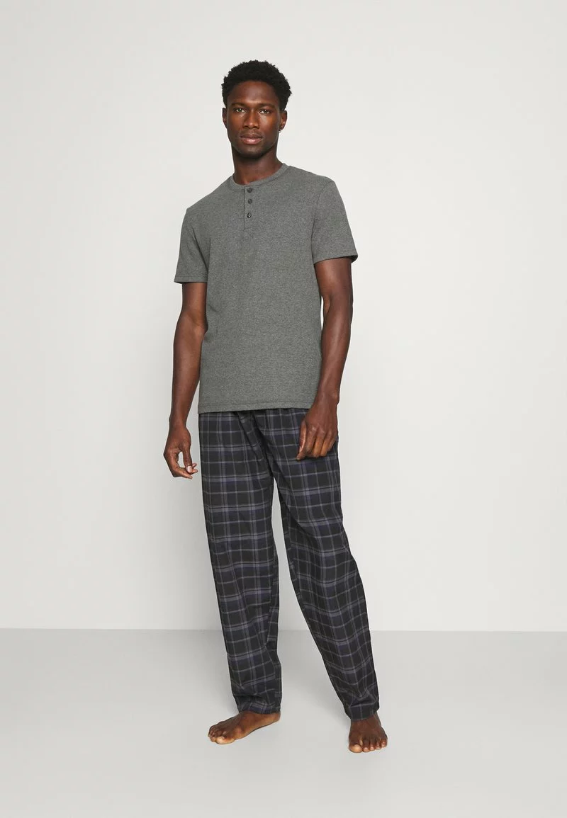 Pier One Uomo LOUNGE HENLEY TEE - Maglia Del Pigiama - Mottled Dark Grey 4 Pier One Uomo LOUNGE HENLEY TEE - Maglia Del Pigiama - Mottled Dark Grey - immagine 2