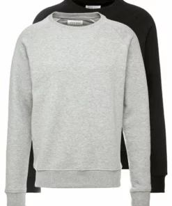 Pier One Uomo 2er Pack CREW NECK - Felpa - Mottled Light Grey/black 12 Pier One Uomo 2er Pack CREW NECK - Felpa - Mottled Light Grey/black -Moda Perfetta dba537e667ce4fe2aee0ab958e24e9cf