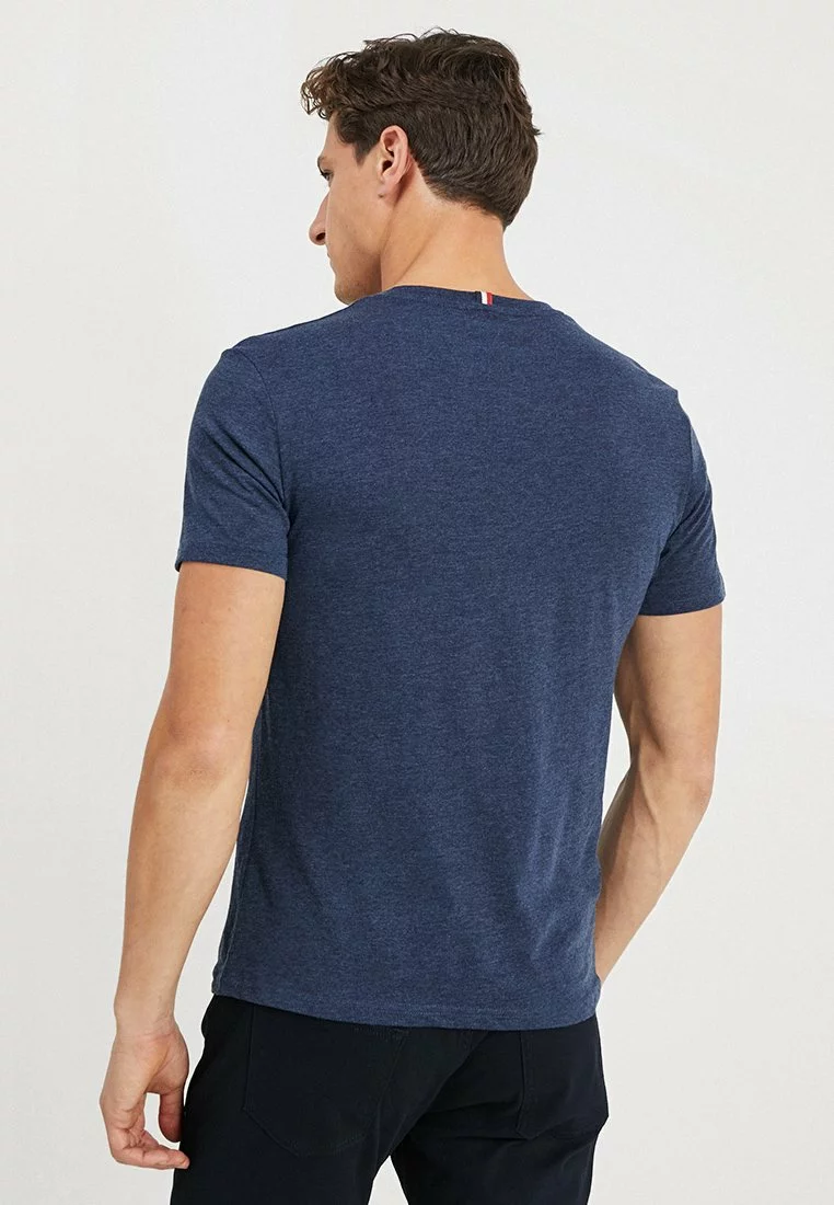 Pier One Uomo T-shirt Basic - Mottled Dark Blue 5 Pier One Uomo T-shirt Basic - Mottled Dark Blue - immagine 3
