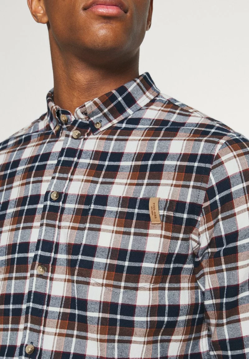 Pier One Uomo Camicia - Dark Blue/brown 7 Pier One Uomo Camicia - Dark Blue/brown - immagine 5