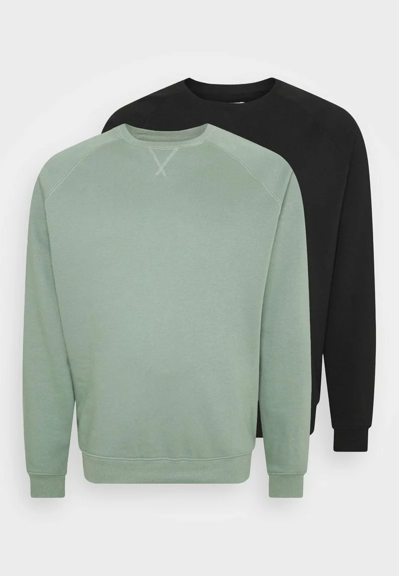 Pier One Uomo BIG CREW NECK 2PACK - Felpa - Black- Green 8 Pier One Uomo BIG CREW NECK 2PACK - Felpa - Black- Green - immagine 6