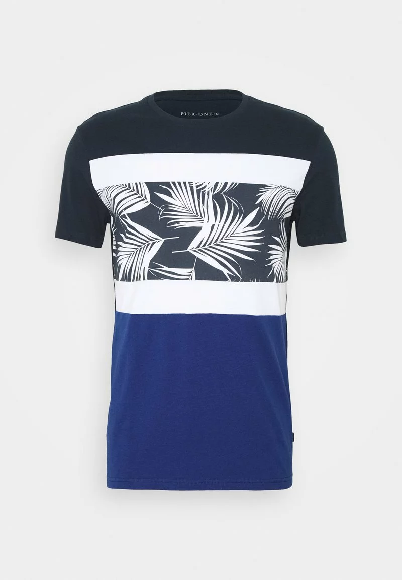 Pier One Uomo T-shirt Con Stampa - Blue 3 Pier One Uomo T-shirt Con Stampa - Blue