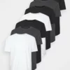 Pier One Uomo 7 PACK - T-shirt Basic - Mottled Dark Grey/white/black 2 Pier One Uomo 7 PACK - T-shirt Basic - Mottled Dark Grey/white/black -Moda Perfetta e7f6e83a5fc54fbaaa5e7624e6a8a452