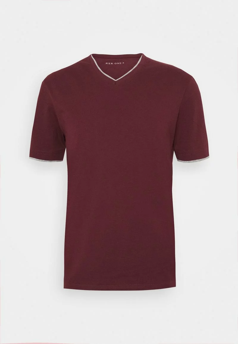 Pier One Uomo T-shirt Basic - Bordeaux 7 Pier One Uomo T-shirt Basic - Bordeaux - immagine 5