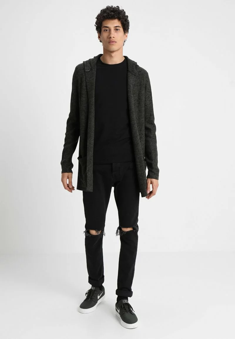 Pier One Uomo Cardigan - Black/olive 4 Pier One Uomo Cardigan - Black/olive - immagine 2