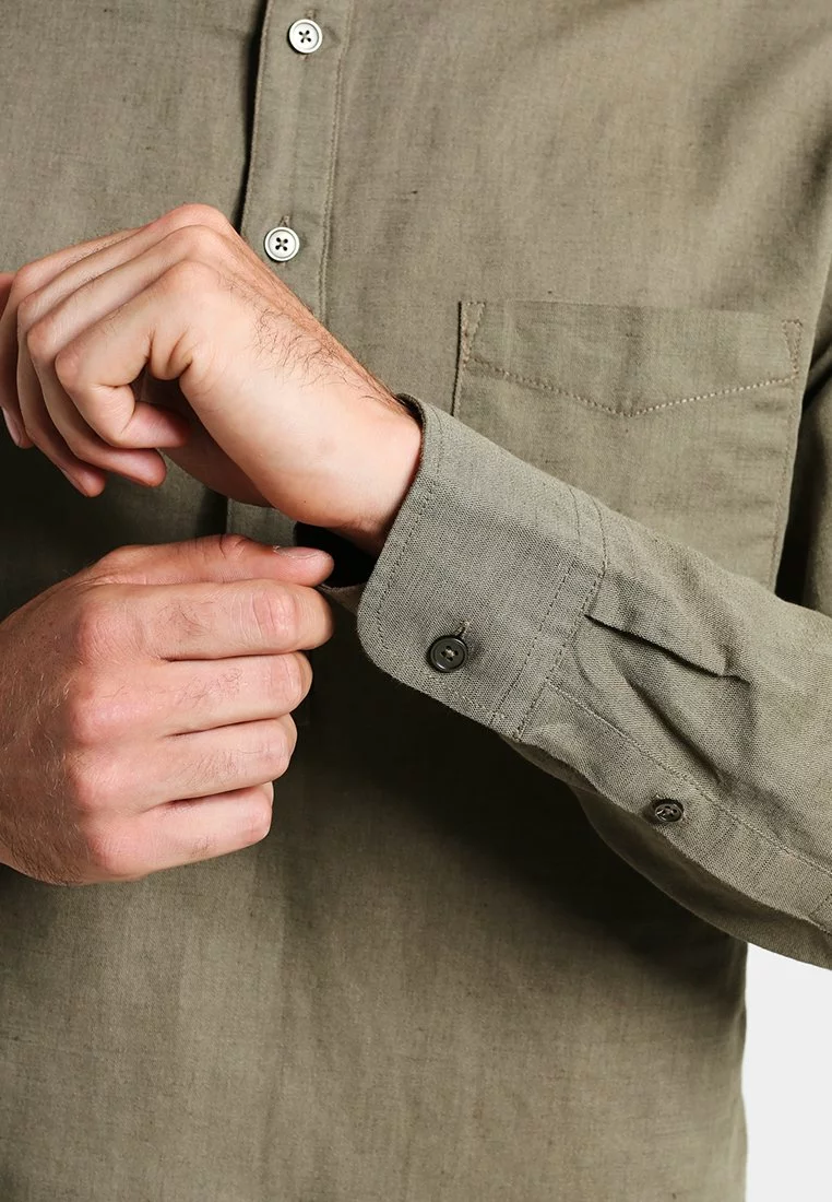 Pier One Uomo Camicia - Khaki 7 Pier One Uomo Camicia - Khaki - immagine 5