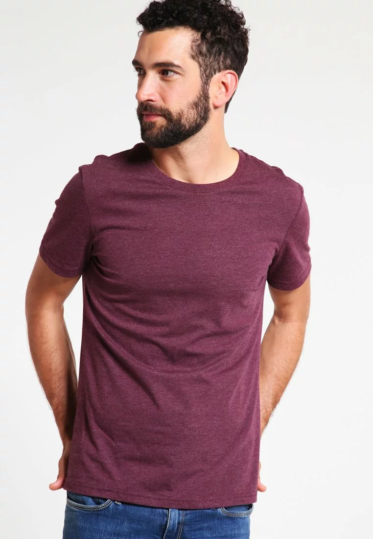 Pier One Uomo T-shirt Basic - Bordeaux Melange 3 Pier One Uomo T-shirt Basic - Bordeaux Melange