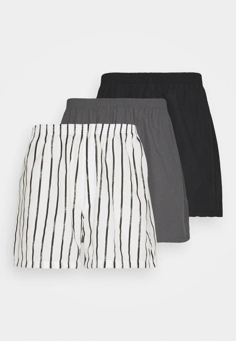 Pier One Uomo 3 PACK - Boxer - Black/dark Grey/white 7 Pier One Uomo 3 PACK - Boxer - Black/dark Grey/white - immagine 5