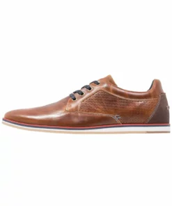 Pier One Uomo LEATHER - Stringate Sportive - Cognac