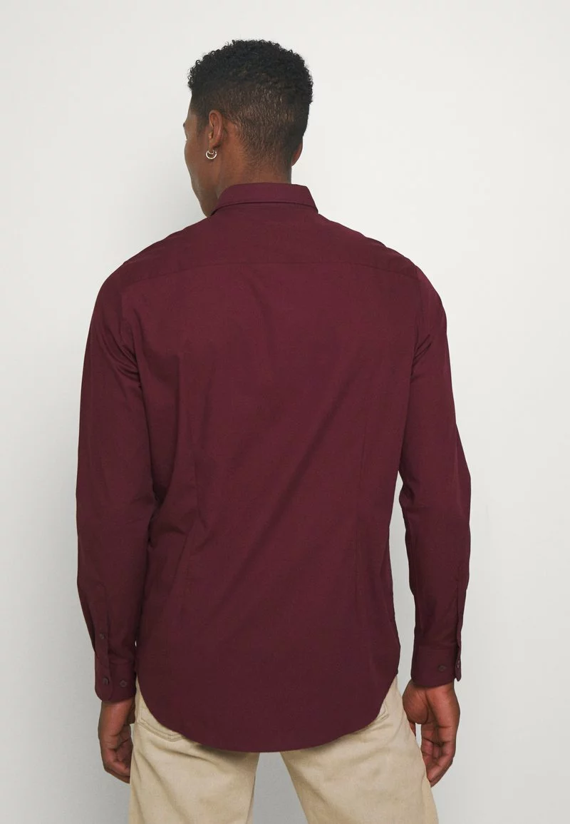 Pier One Uomo Camicia Elegante - Bordeaux 5 Pier One Uomo Camicia Elegante - Bordeaux - immagine 3