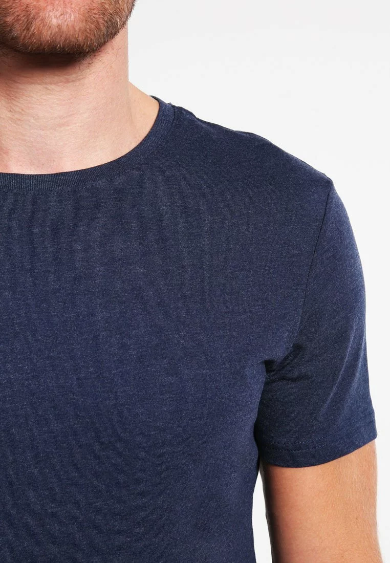Pier One Uomo T-shirt Basic - Dark Blue Melange 8 Pier One Uomo T-shirt Basic - Dark Blue Melange - immagine 6